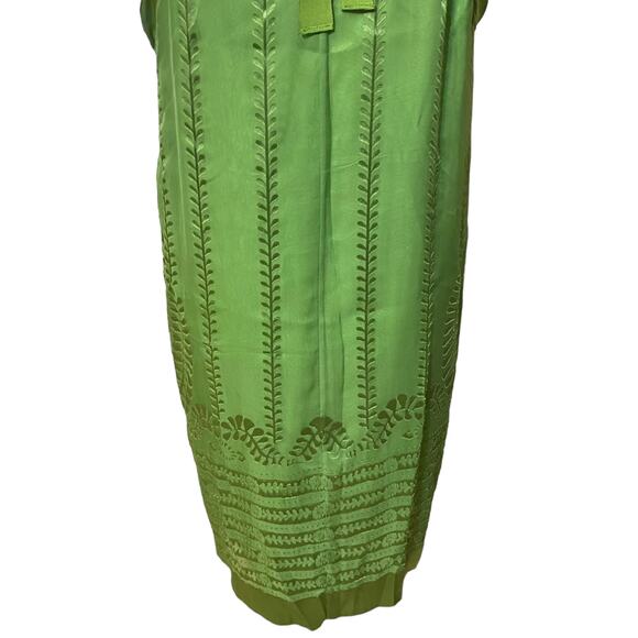 Studio M Silk Green Floral Halter Dress Size Large - Picture 5 of 8